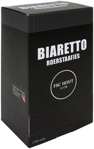 Roerstaafjes Biaretto hout 11cm 2000 stuks