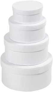 Doos Creativ Company rond 4 stuks Ø 8, 10, 12, 14cm, hoogte 4, 5, 6, 7cm wit-2