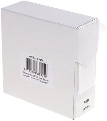 Rillprint ronde etiketten, diameter 25 mm, rol van 500 stuks, transparant-2