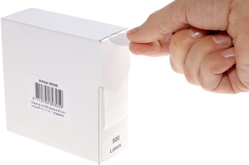 Rillprint ronde etiketten, diameter 25 mm, rol van 500 stuks, transparant-3