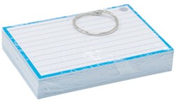 Flashcards A7 Blauw incl. clipring