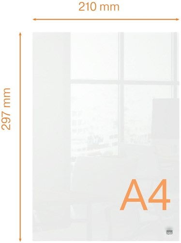 Whiteboard A4 Transparant Nobo Notitiebord