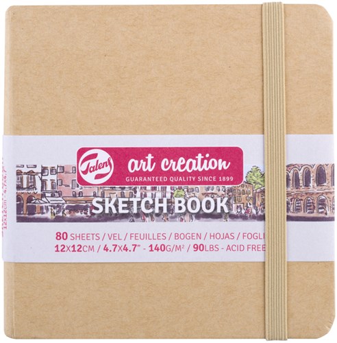 Schetsboek Talens Art Creation 80 witte vellen 140gr 120x120mm kraft