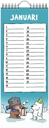 Verjaardagskalender Lannoo Ritstier blauw 2025-2