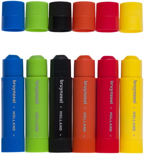 Plakkaatverf sticks Bruynzeel Basic 6 kleuren-2