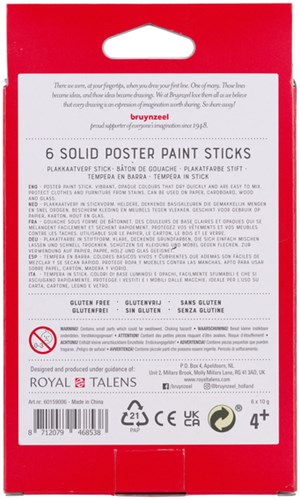 Plakkaatverf sticks Bruynzeel Basic 6 kleuren-3