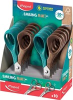 Schaar Maped Smiling Planet 12cm links display à  10 stuks assorti