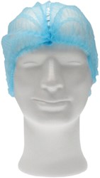 Haarnet CMT clip non-woven L 53cm met detectie strip PP blauw