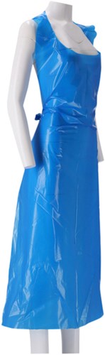 Schort CMT 125x80cm 25mu geruwd op rol PE blauw-3