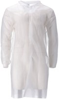 Bezoekersjas CMT L non-woven drukknopen 104cm lang PP wit