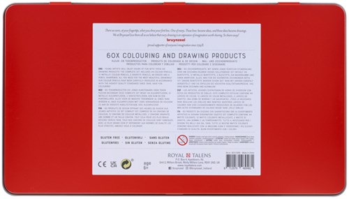 Bruynzeel potloden tekenset in blik á 60 kleuren assorti-3