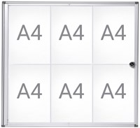 Binnenvitrine wand MAULextraslim whiteboard 6xA4 met slot