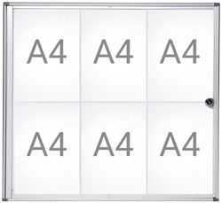 Binnenvitrine wand MAULextraslim whiteboard 6xA4 met slot