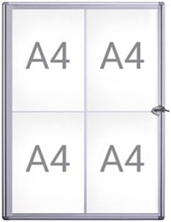 Binnenvitrine MAULextraslim 4x A4 met slot