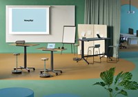 Elektrisch zit sta bureau klein met wieltjes zwart-1