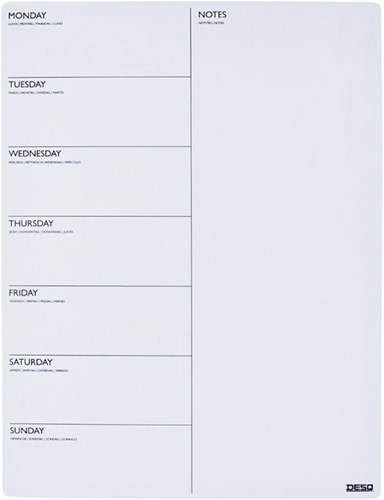 Magnetische planner Desq week 40x30cm magnetisch