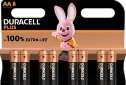 AA batterij Duracell Plus 100% blister van 8 stuks
