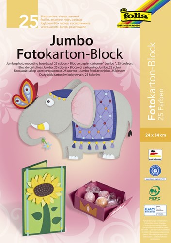 Fotokarton Folia 2zijdig 24x35cm 300gr pak à 25vel ass