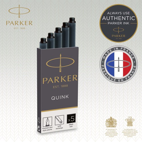 Inktpatroon Parker Quink blauwzwart blister à 5 stuks-2