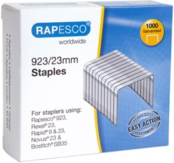 Rapesco nietjes 923/23 mm type 23 verzinkt doosje met 1000 nietjes