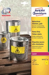 Avery Zweckform etiketten L6111-20 210x297mm geel 20stuks