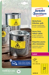 Avery Zweckform etiketten L6105-20 63.5x29.6mm geel 540stuks