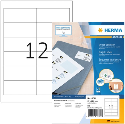 HERMA etiketten 10781 97x42.3mm wit 960stuks