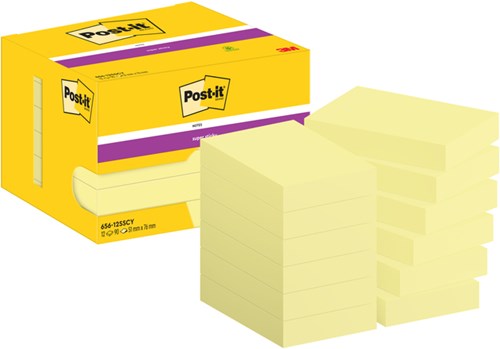 Memoblok 3M Post-it 656 Super Sticky 476x76mm geel