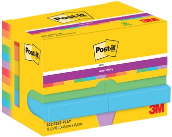 Memoblok 3M Post-it 622 Super Sticky 476x476mm PLAY