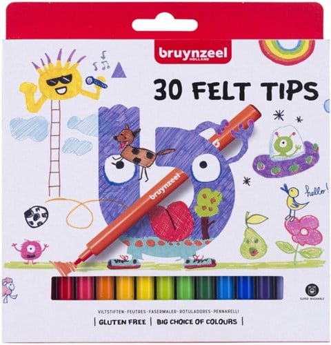 Bruynzeel viltstiften etui met 30 stuks