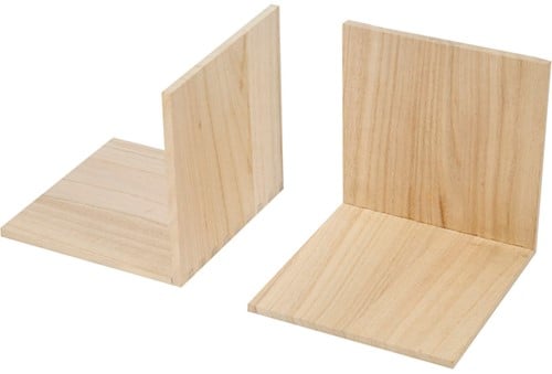 Boekensteun hout 15x15x15cm Creotime-2