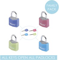 Hangslot MasterLock 4 assorti alu 20mm 4 stuks-2