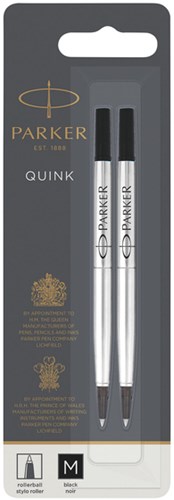 Parker Quink vulling voor roller zwart blister met 2 stuks