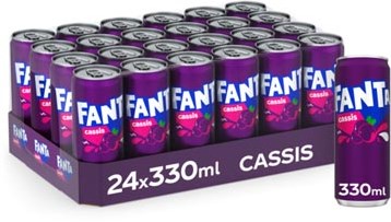Fanta Cassis frisdrank sleek blik van 33 cl pak van 24 stuks