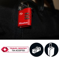 Hangslot Masterlock 3-cijfer combi TSA set van 2 sloten assorti in willekeurige kleur 30mm-2