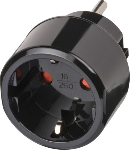 Reisstekker Brennenstuhl adapter USA met aarding zwart