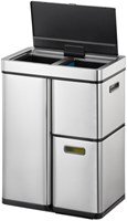 Pedaalemmer 3 vakken 30 + 15 + 15 liter mat RVS Eko Mirage Plus Sensor Recycler-3