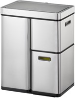 Pedaalemmer 3 vakken 30 + 15 + 15 liter mat RVS Eko Mirage Plus Sensor Recycler-4