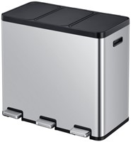 Pedaalemmer 3 vakken EKO Essential Recycler RVS