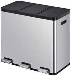 Pedaalemmer 3 vakken EKO Essential Recycler RVS