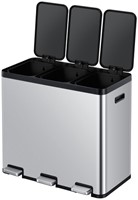 Pedaalemmer 3 vakken EKO Essential Recycler RVS-2