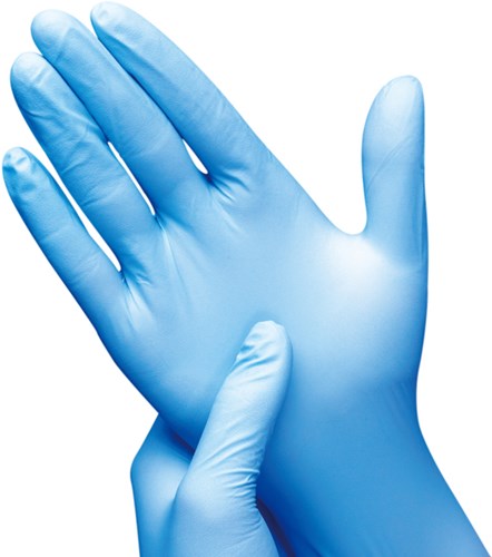Handschoen Hynex maatM nitril blauw pak à 100 stuks-3