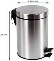 Pedaalemmer 12 liter RVS-3