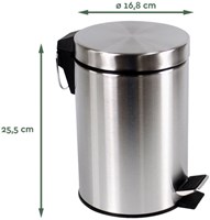 Pedaalemmer 3 liter RVS-3