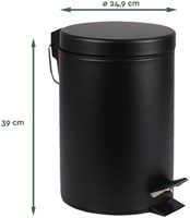 Pedaalemmer 12 liter zwart-2