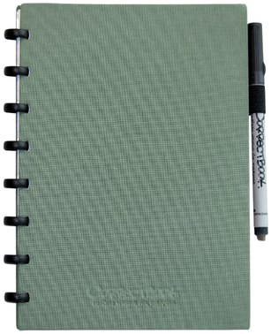 Notitieboek Correctbook A5 lijn 40blz linnen olive green