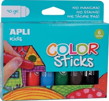 Apli Kids gouache sticks, blister de 6 pièces