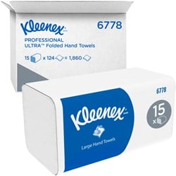 Handdoek Kleenex Z-vouw 2-laags 21.5x31.8cm 15x124stuks wit 6778