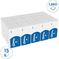 Handdoek Kleenex Z-vouw 2-laags 21.5x31.8cm 15x124stuks wit 6778-2