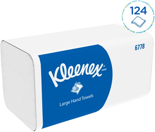 Handdoek Kleenex Z-vouw 2-laags 21.5x31.8cm 15x124stuks wit 6778-3